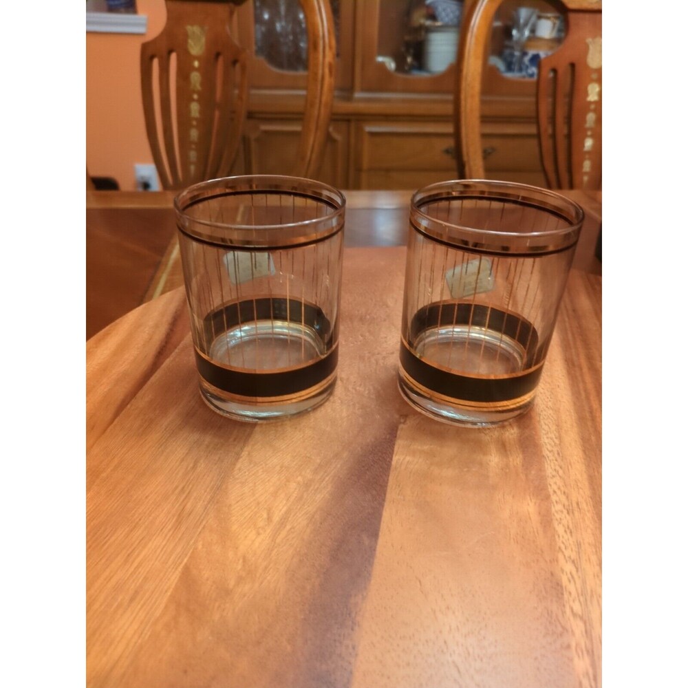 Set of 2 Vtg Culver Devon Whiskey Old Fashioned Glasses
